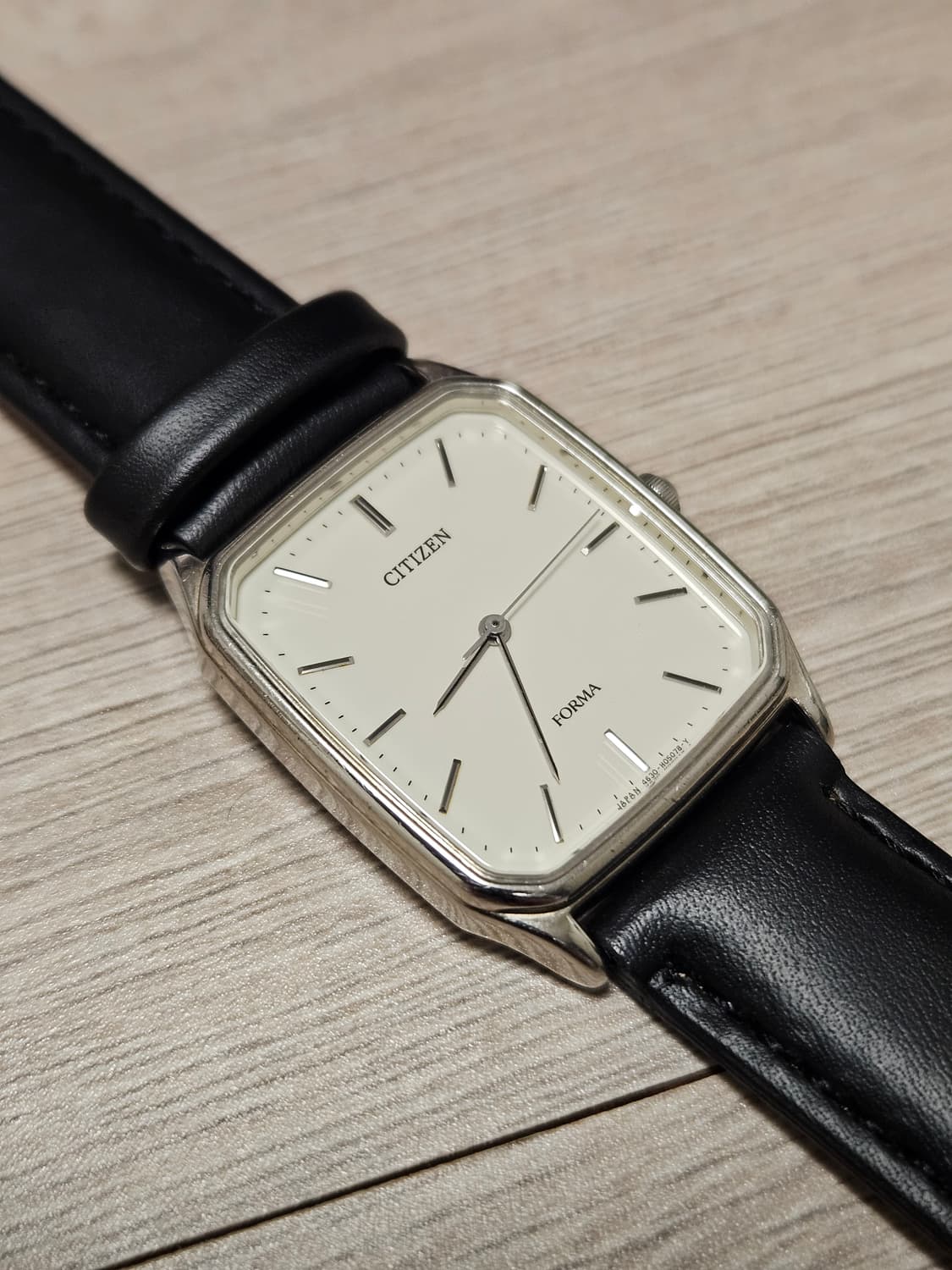 빈티지 시티즌 Forma 사각 은장 가죽 시계 상품이미지1