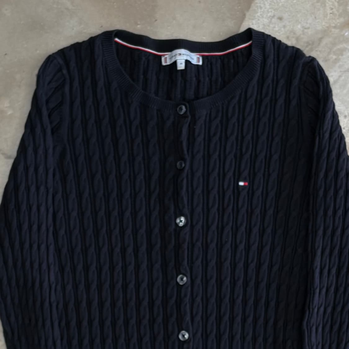 M 타미힐피거 여성용 블랙 케이블 니트 가디건 상품이미지1