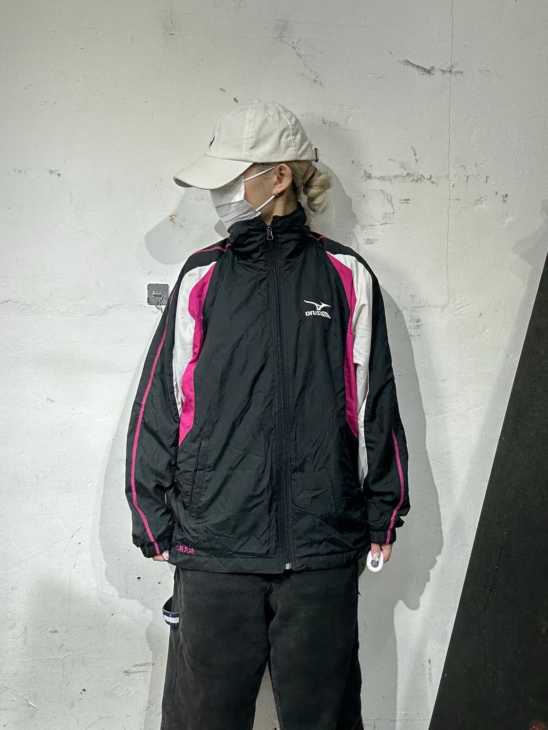 미즈노 차콜 화이트 사이드 라인 바람막이 자켓 S 상품이미지2