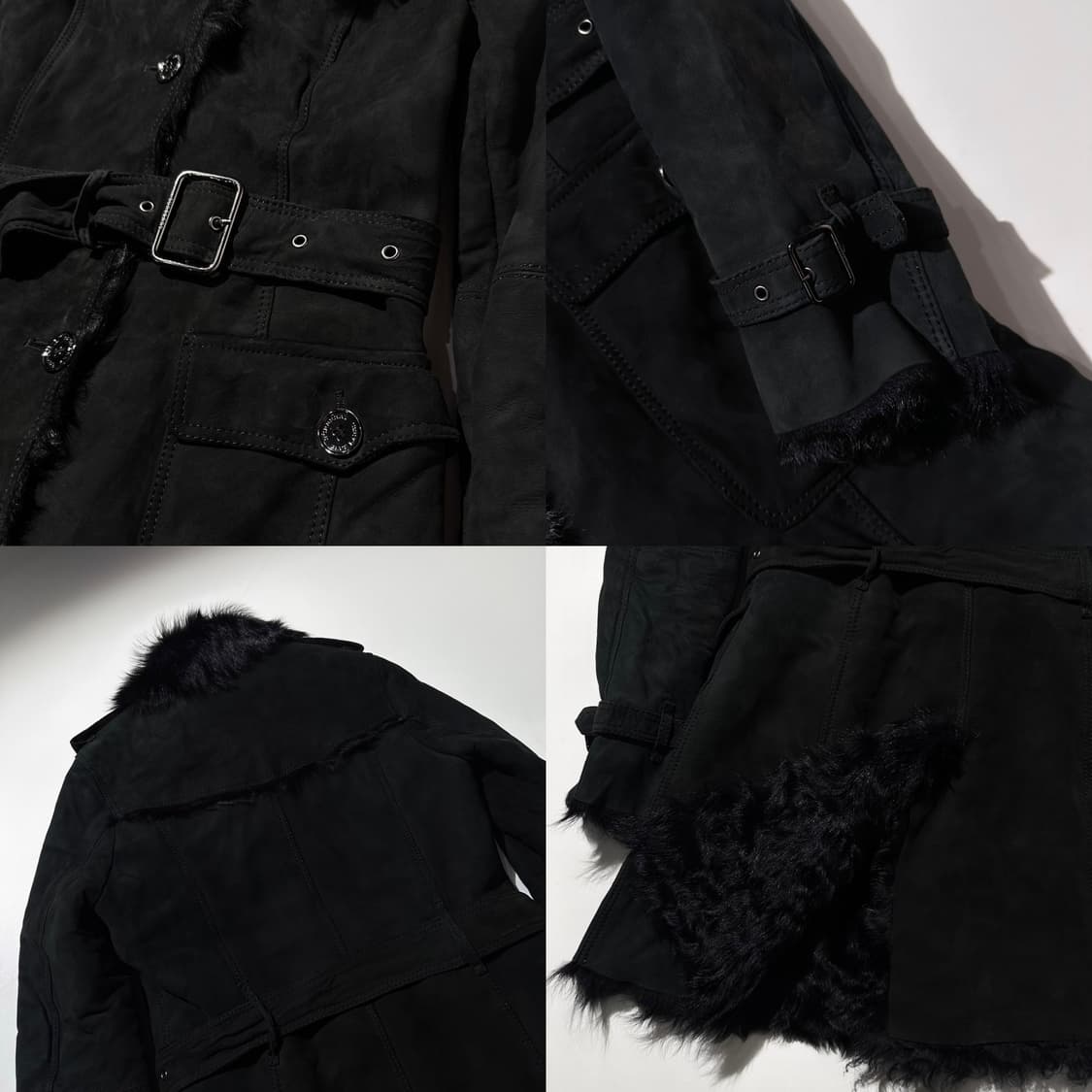 버버리 램스킨 시어링 무스탕 은장버튼 싱글 로브 코트  상품이미지7