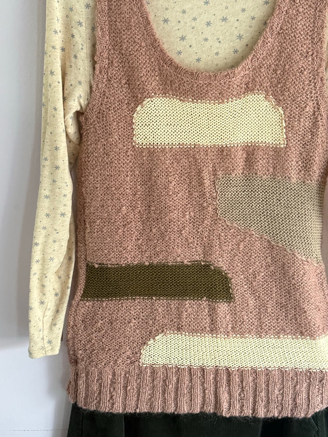 일본빈티지 구름 핑크 모헤어 니트베스트 상품이미지4