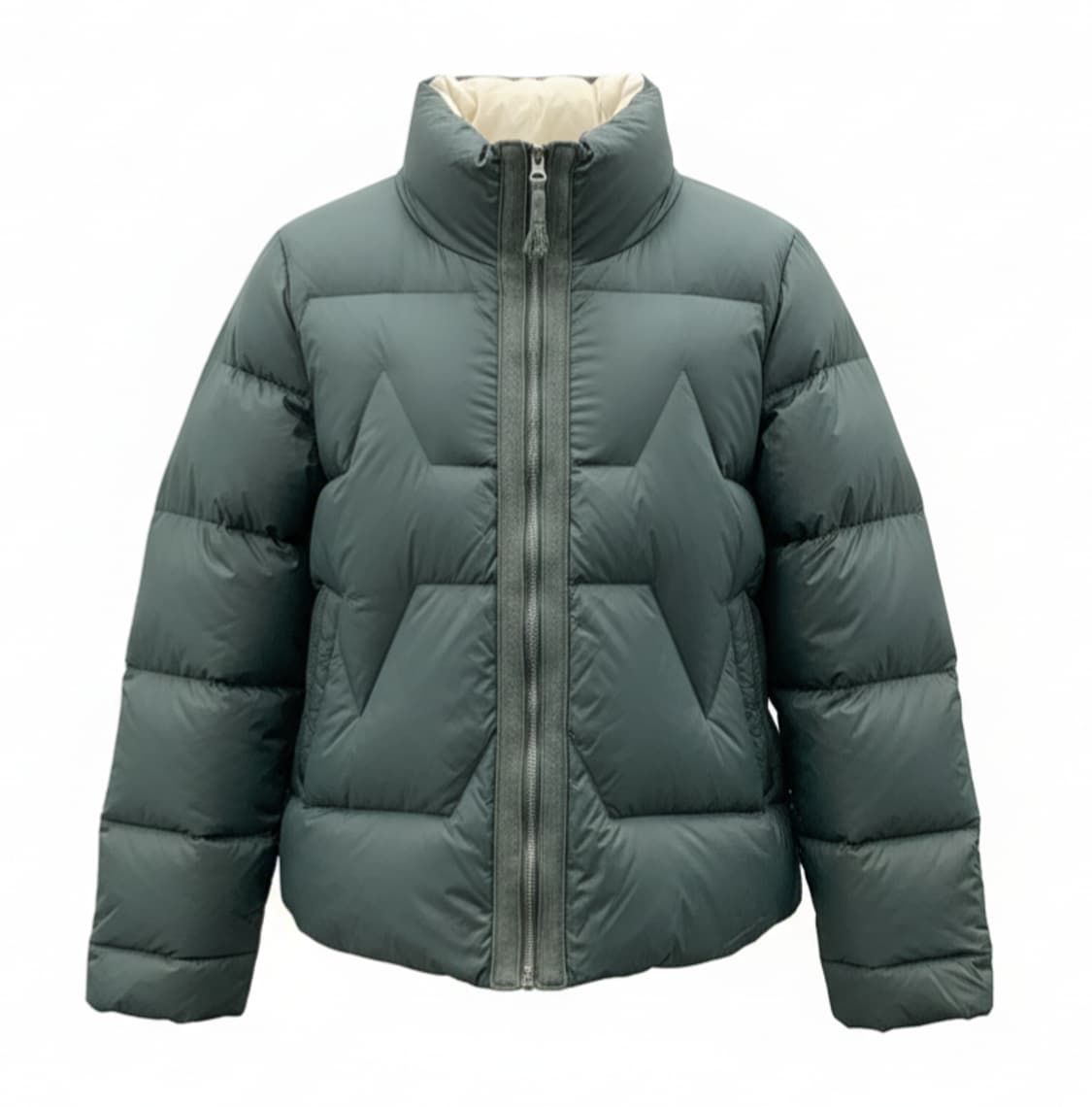 덕다운 니트 트리밍 퀼팅 포인트 패딩 1741 상품이미지1