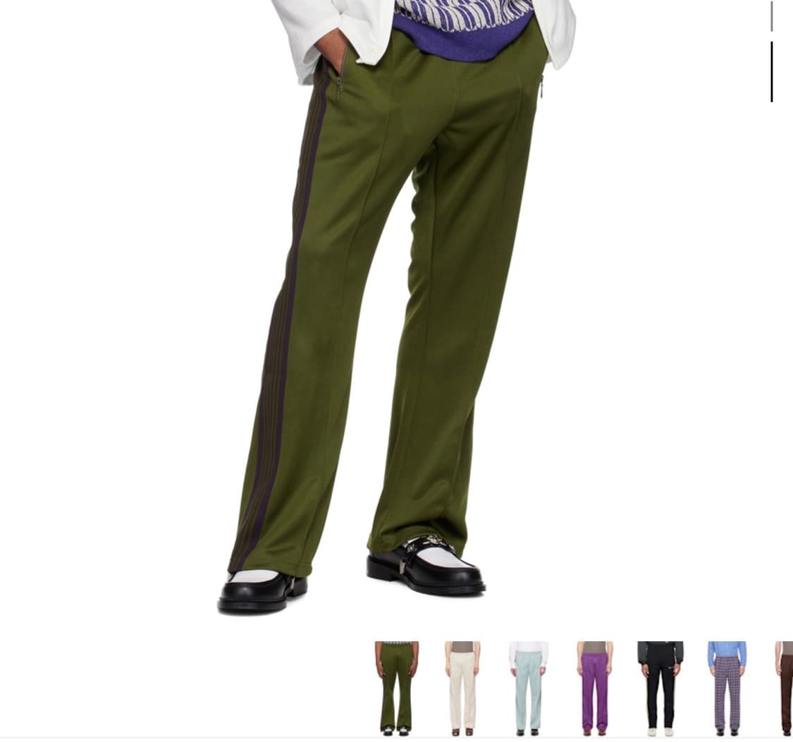 니들스 카키 부츠컷 트랙팬츠 상품이미지1