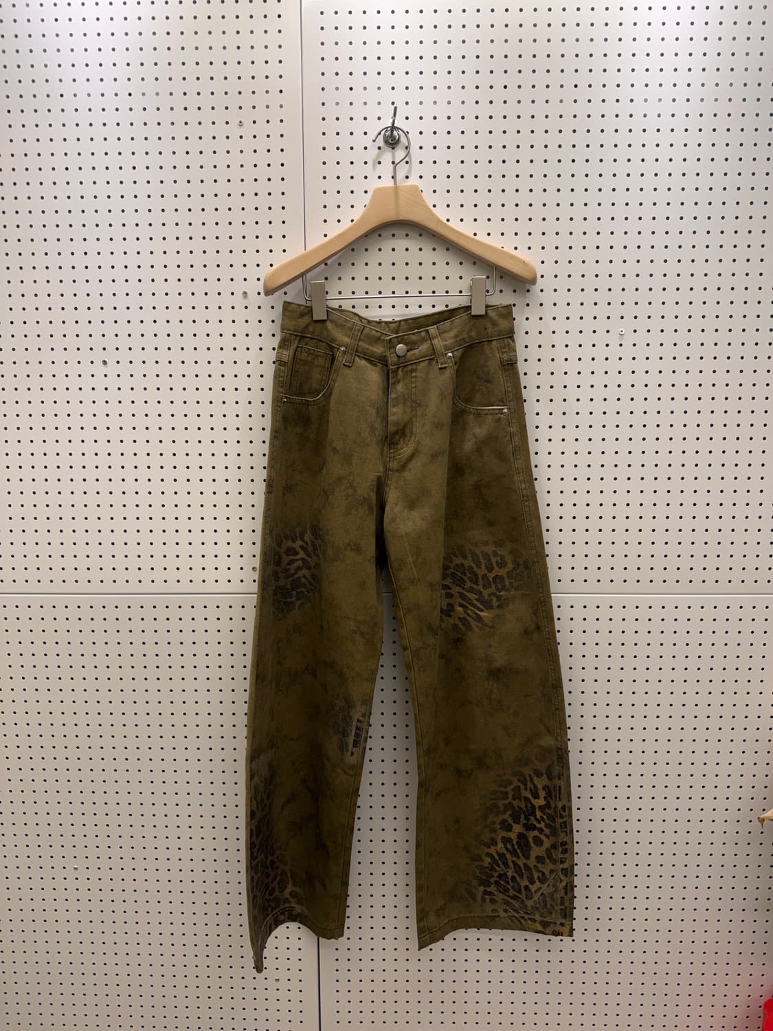 레오파드 패턴 다이 코튼 팬츠 U522 상품이미지3