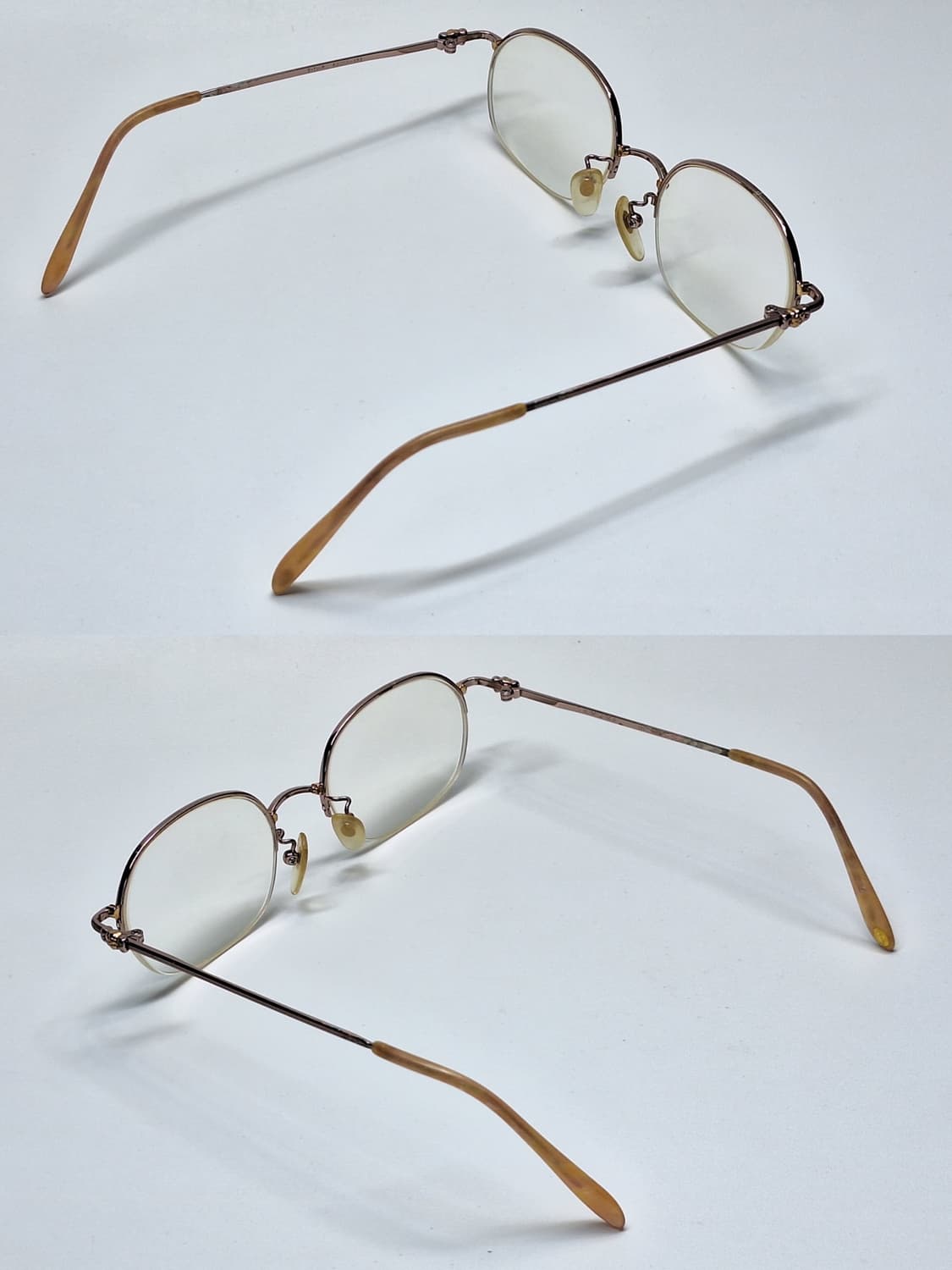 00s 일본 빈티지/KIMIJIMA 111 장미 장식 티타늄 반무테 안경 상품이미지9
