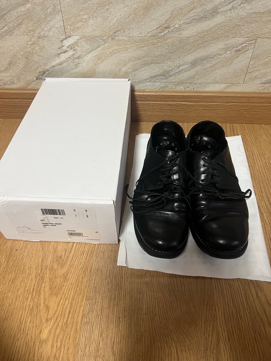 구이디 992 홀스 풀 그레인 더비 블랙 / 42 상품이미지2