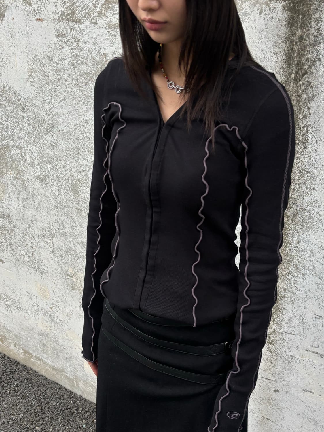 디젤 웨이브 심 후크 가디건 상품이미지2