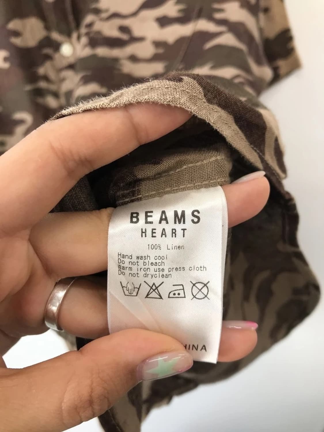 BEAMS HEART Linen Camo Shirt 상품이미지6