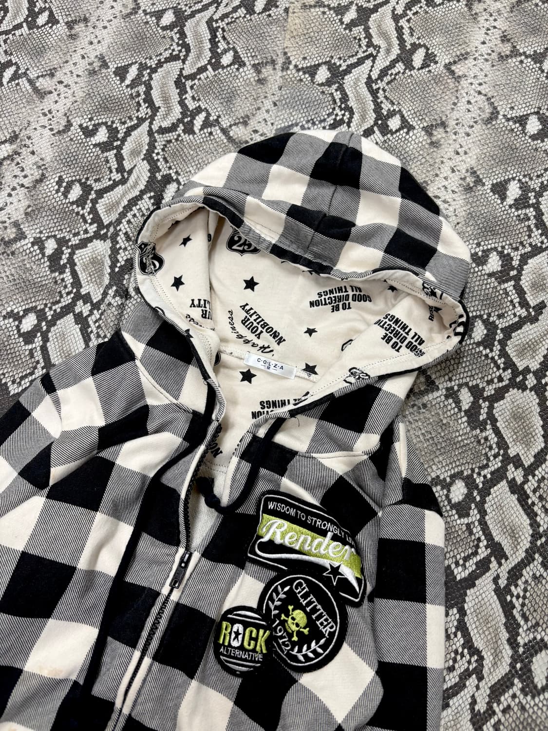 “Colza” Y2K&Kitsch Mood Skull Patch Chec 상품이미지4