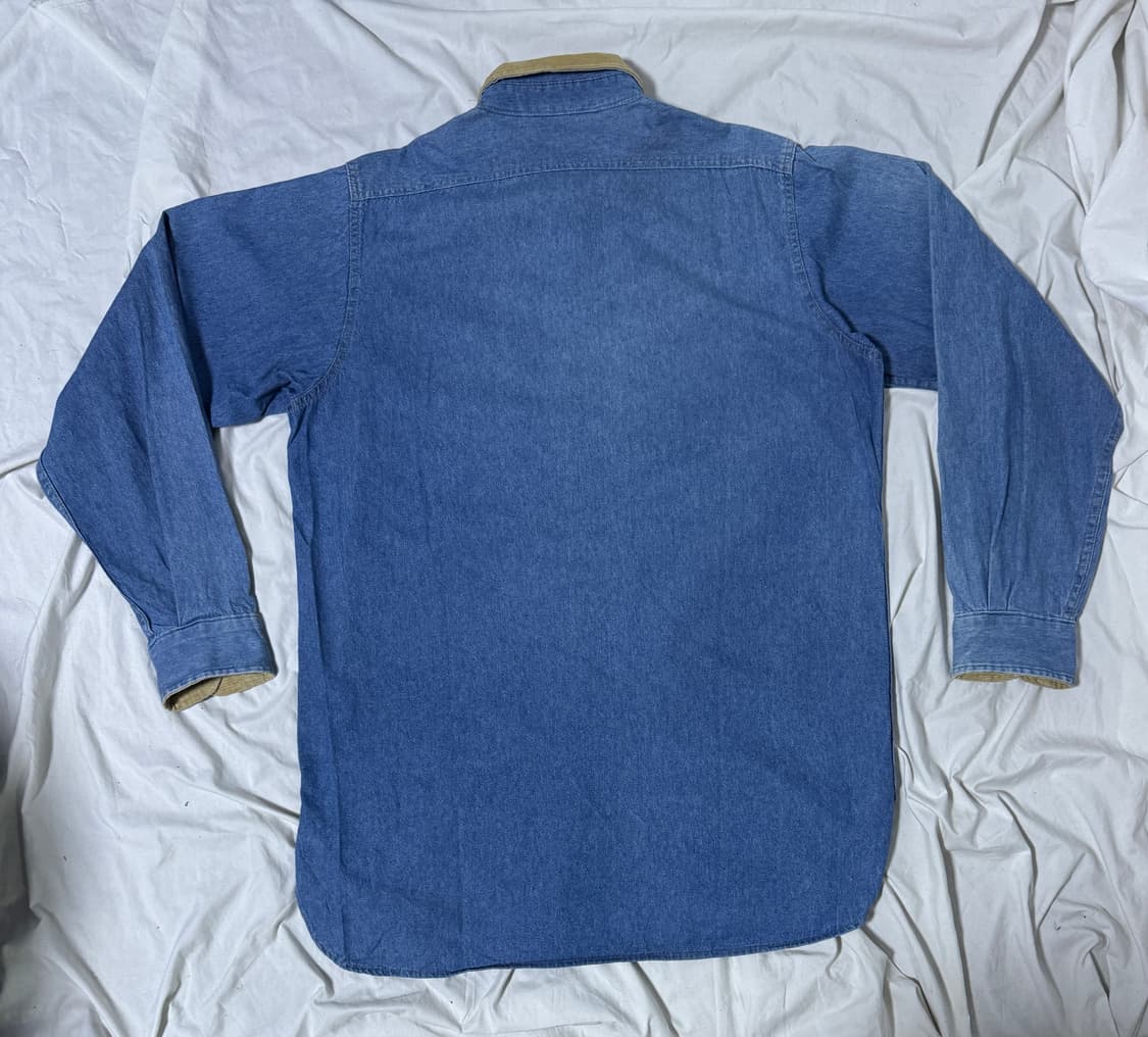 80s usa 파이브 브라더 코듀로이 칼라 데님 셔츠 상품이미지2