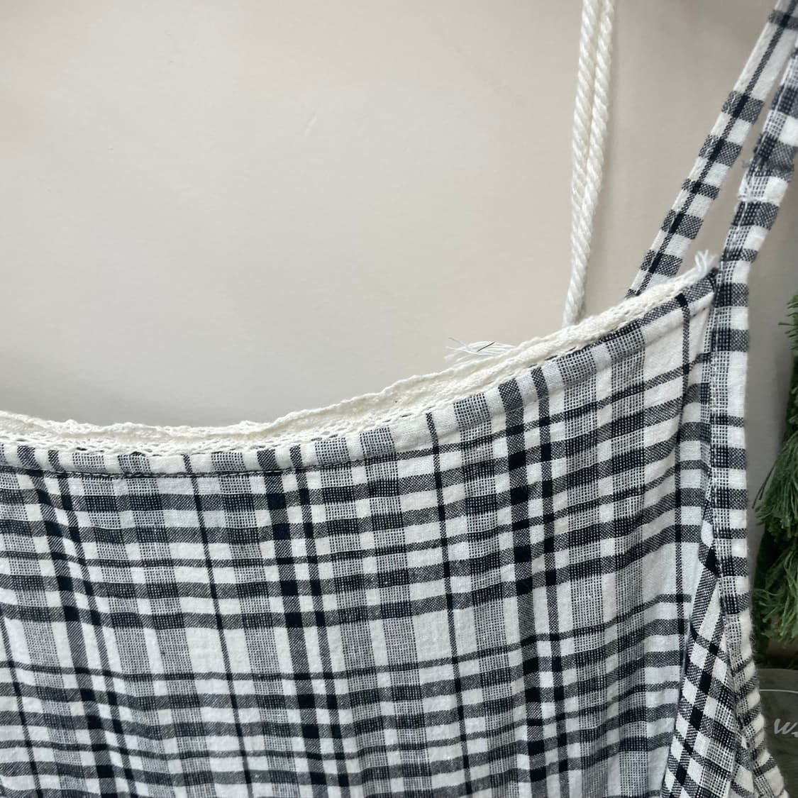 모리 페어리 레이스 포인트 체크 캉캉 끈나시 원피스 상품이미지5