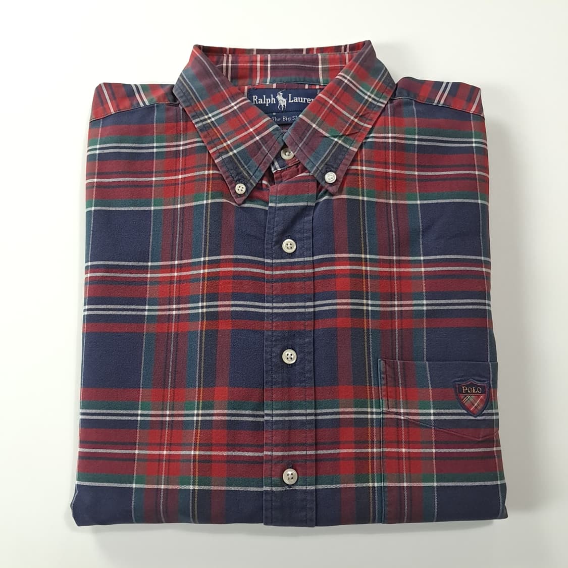 CK318 L 폴로 90s 빅셔츠 클래식 타탄체크 엠블럼 셔츠 남방 상품이미지7