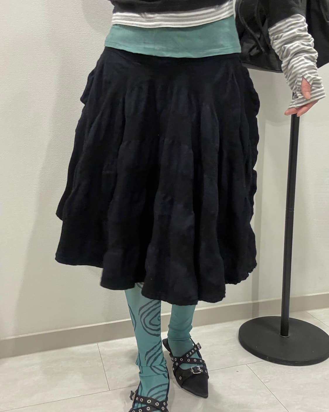 Y’s 요지야마모토 셔링 언발 스커트 상품이미지1