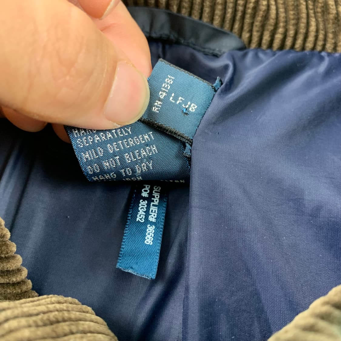 폴로 랄프로렌 코듀로이 배색 네이비 퀼팅 자켓 상품이미지8