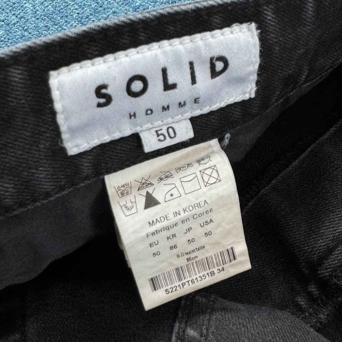 솔리드옴므 블랙 데님팬츠 50 상품이미지4