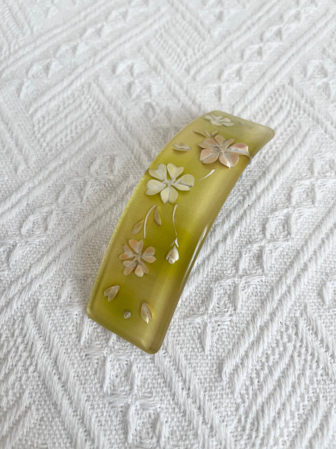 골든 라임 꽃 아트 헤어핀 상품이미지4