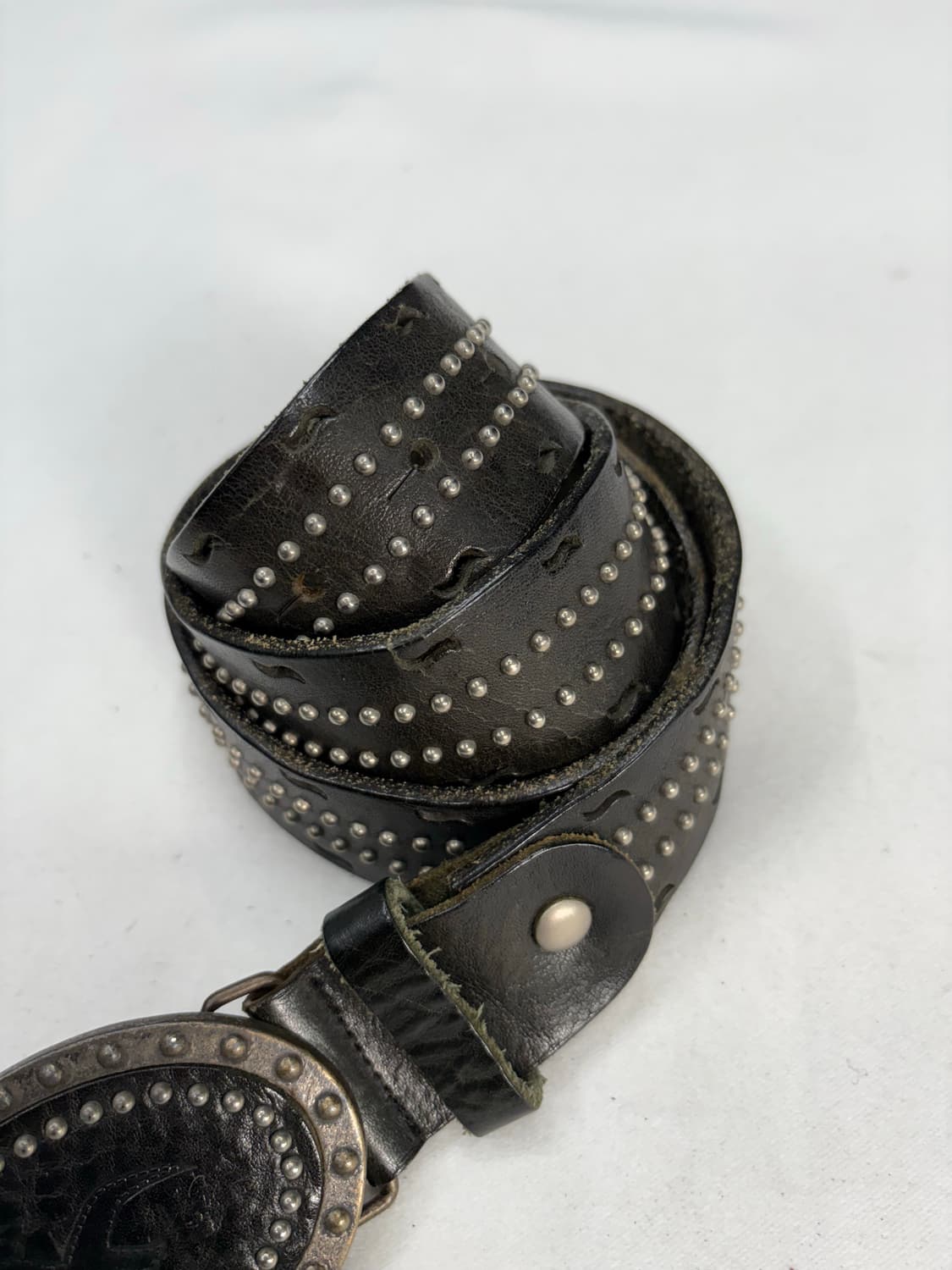 빈티지 웨스턴 아베크롬비 에스닉 스터드 레더 벨트 상품이미지3