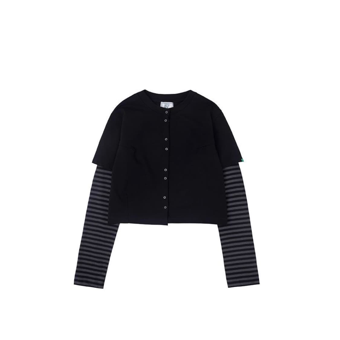 노컨텐츠 스트라이프 티 (+머플러) 세트 상품이미지1