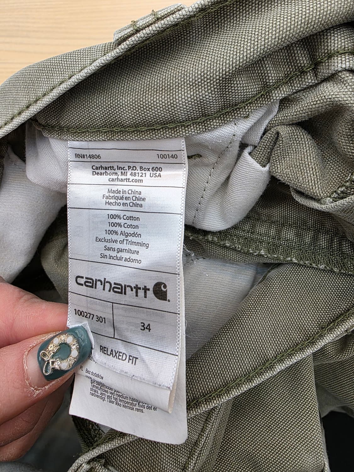 칼하트 카고 반바지 relaxed fit 34 카키 상품이미지6