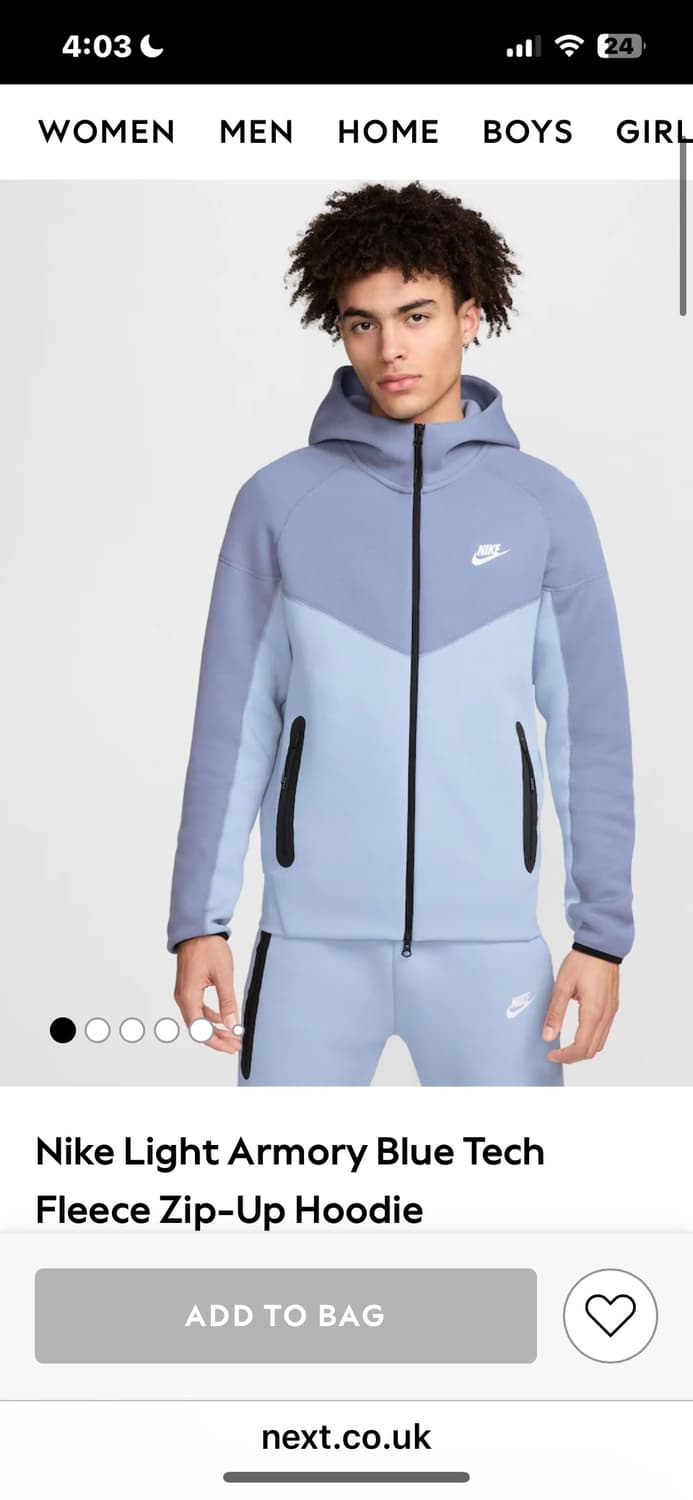 나이키 테크플리스 후드집업 블루 테크팩  상품이미지1