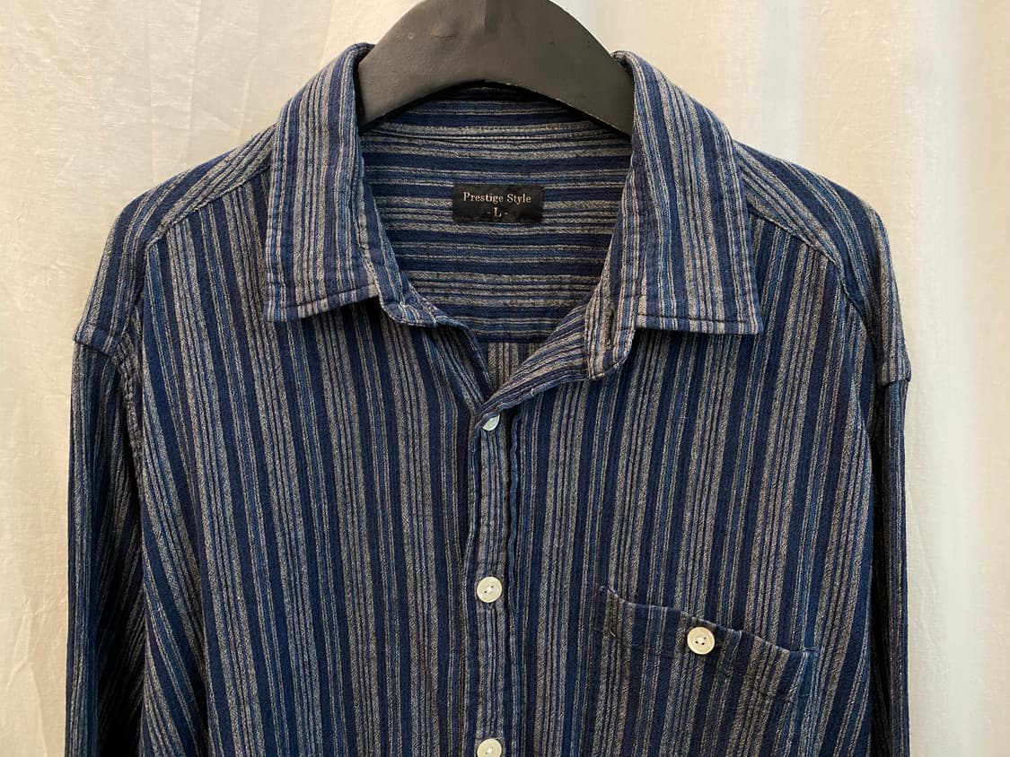 블루 스트라이프 셔츠(L) 상품이미지4
