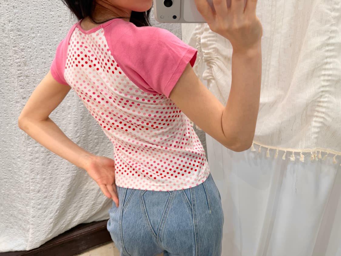 pink polka top 상품이미지3