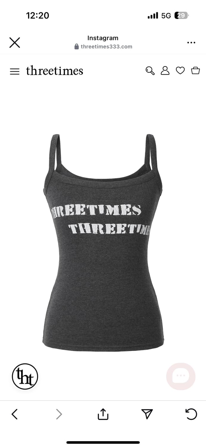 쓰리타임즈 그루빈 탱크탑 차콜 S groovin tank top  상품이미지1