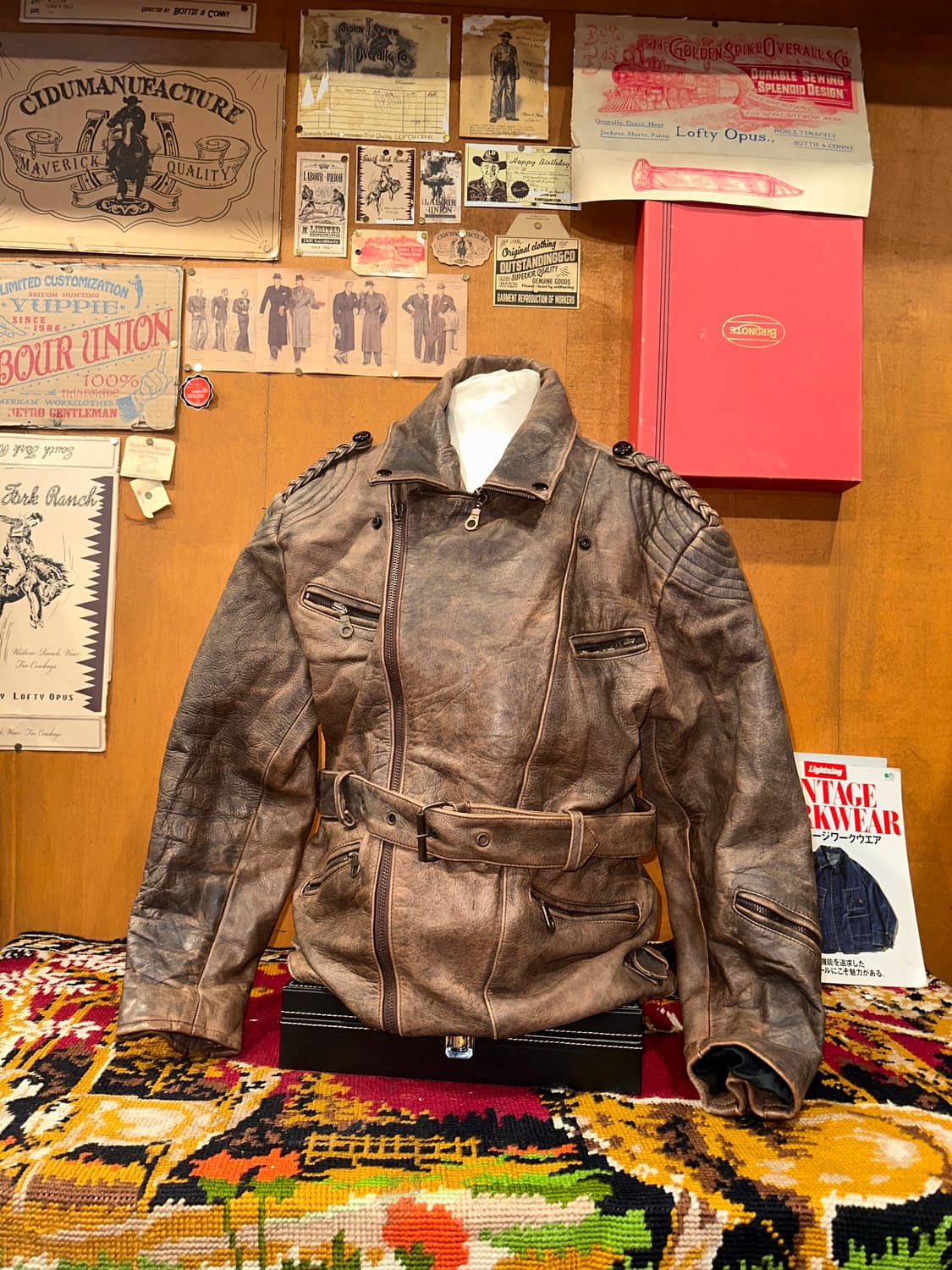 ( XL ) 라이더자켓 바이커자켓 가죽자켓 빈티지가죽 봄버자켓 상품이미지2