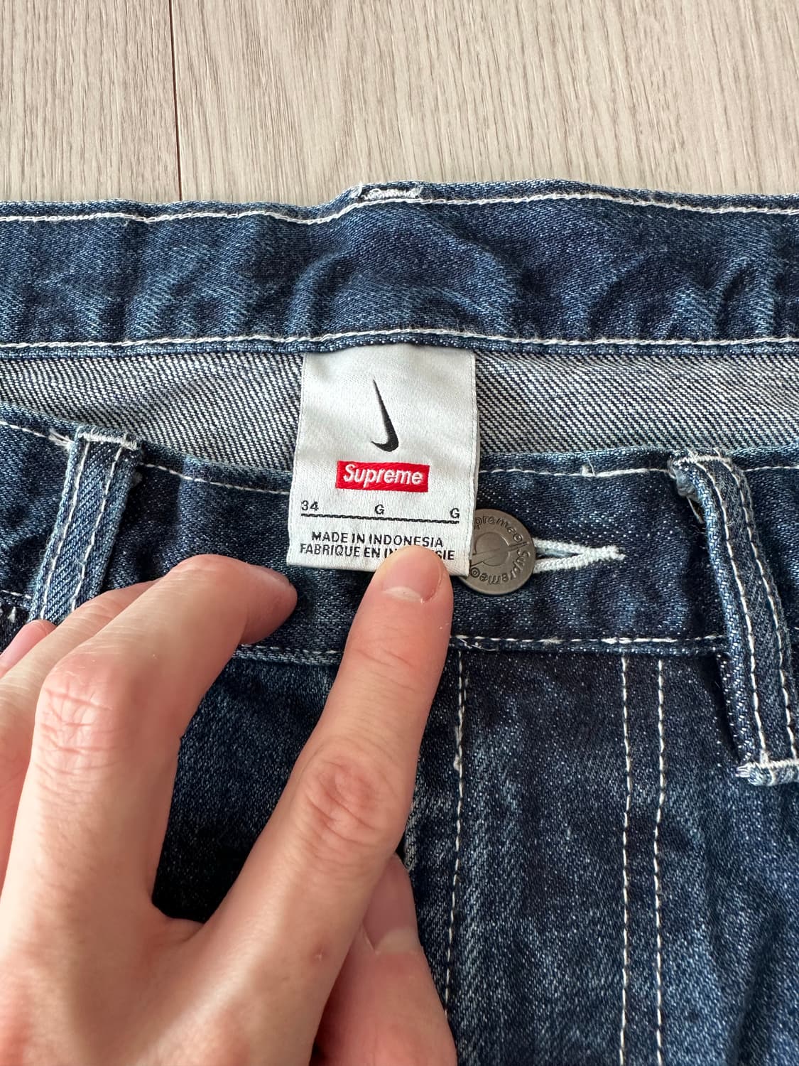 24ss 슈프림 나이키 데님 쇼츠 인디고 34 새상품 상품이미지2