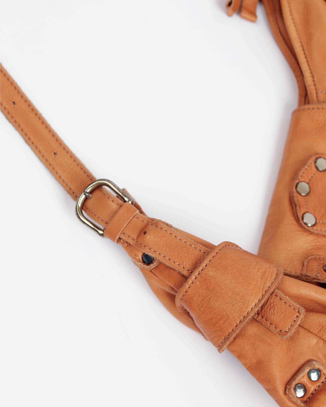 [ONE'S HEART] 카멜 브라운 레더 숄더백 상품이미지5