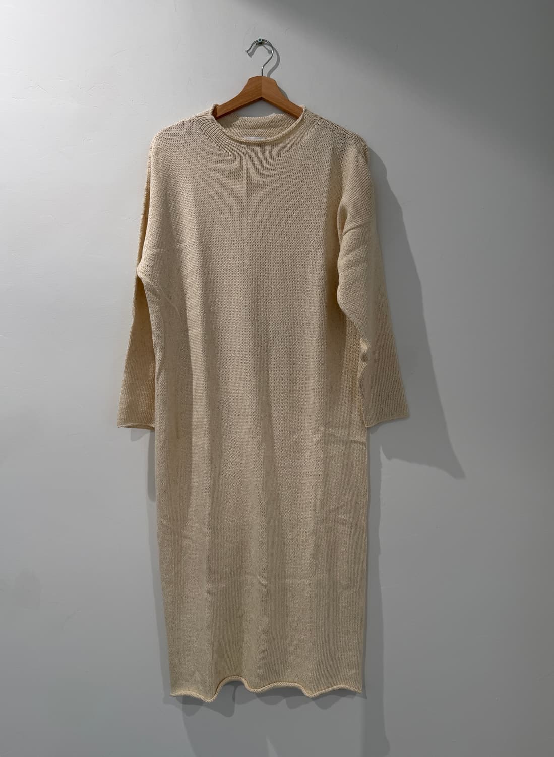NIDO 25PS Simple Turtleneck Dress, Ecru 상품이미지6