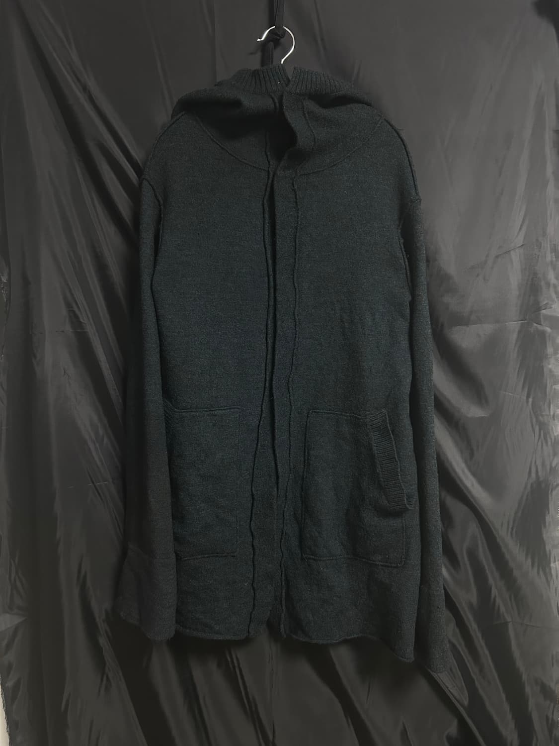 요지야마모토 후드 니트 코트 상품이미지3