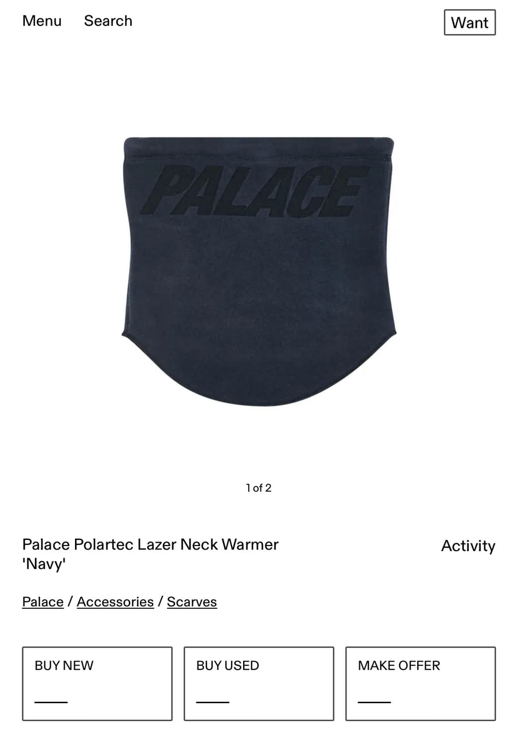 Palace 레이저 넥 워머 네이비 새상품 상품이미지1