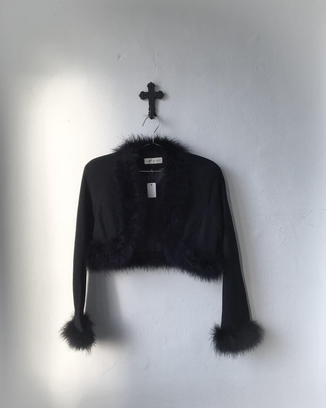 Fake fur trimming open jacket 상품이미지2
