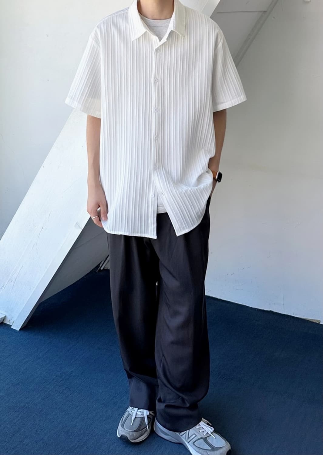 Pleats design high count poly shirt 상품이미지9