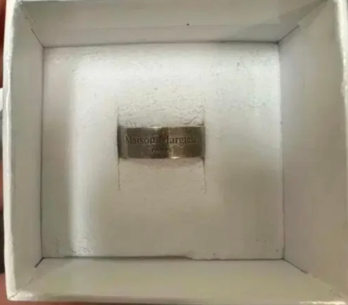 정품 마르지엘라 로고 인그레이빙 실버 링 상품이미지3