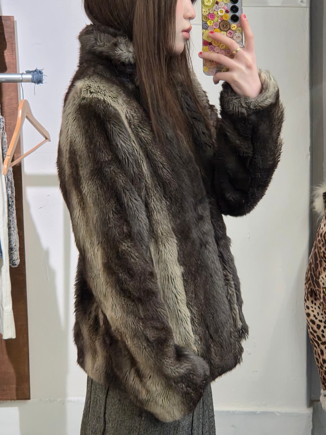 1990s MICHAA 퍼 자켓 상품이미지3