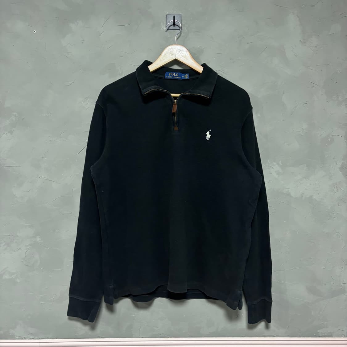폴로 랄프로렌 신형 니트 반집업 검정 상품이미지1