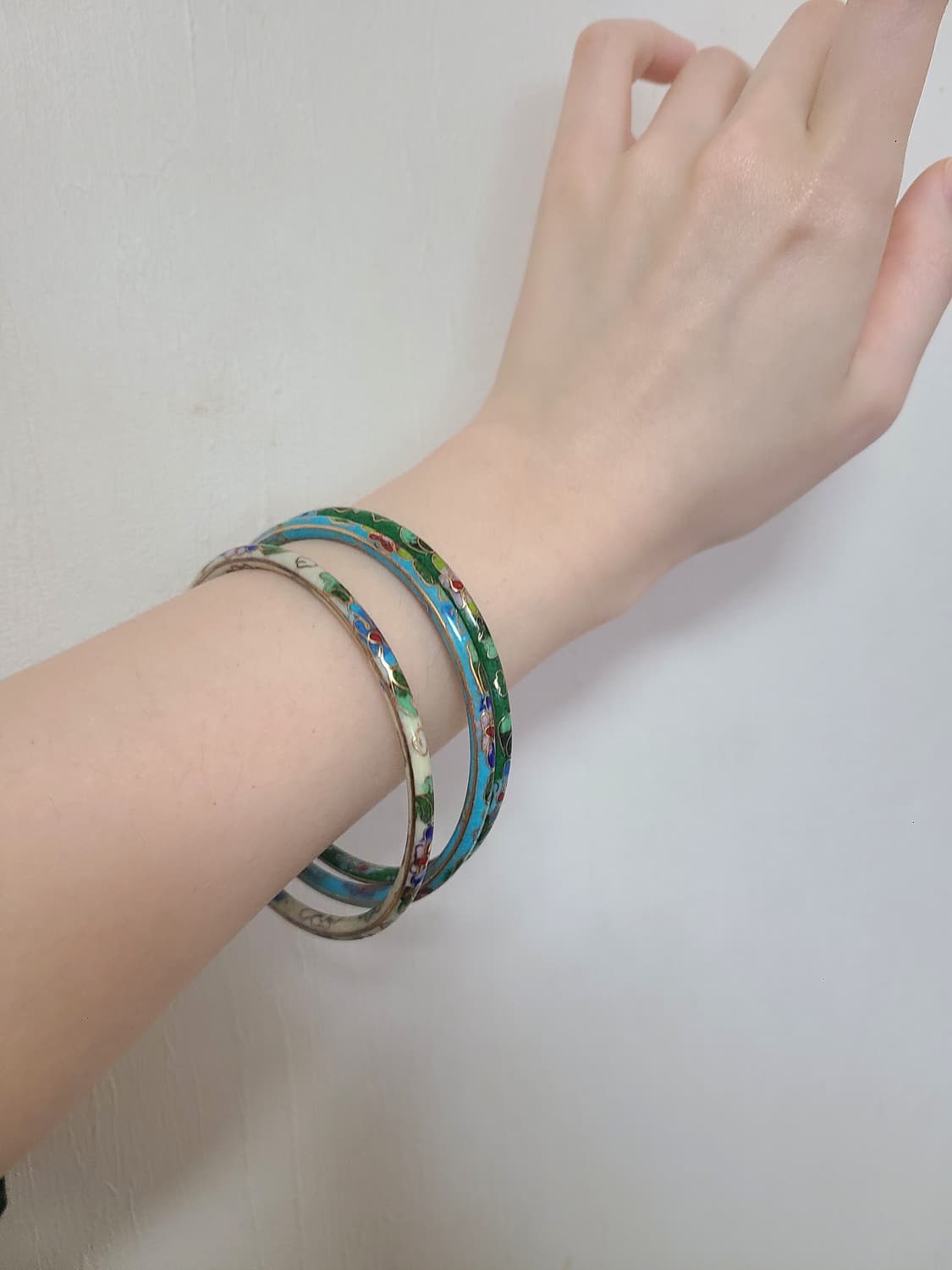 80-90년대 빈티지 클루아조네(칠보) 플라워 뱅글 7개 풀세트 상품이미지5