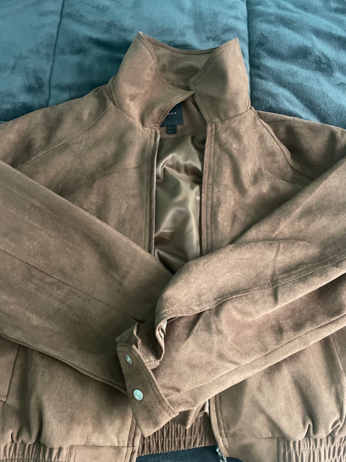 데이 크롭 스웨이트 카라 자켓 브라운 상품이미지2