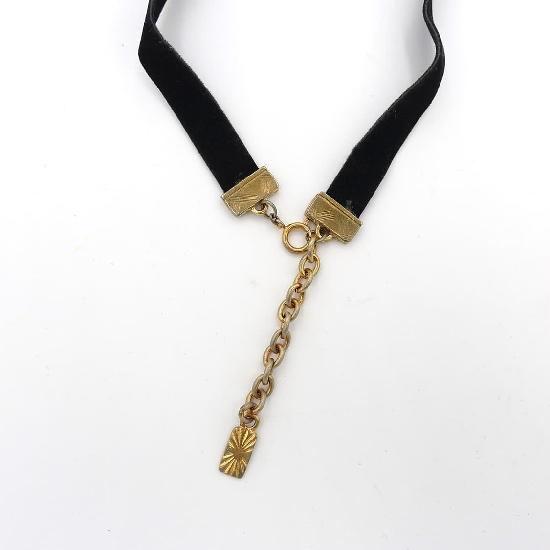 YSL 입생로랑 메탈 크로스 펜던트 초커 네클리스 상품이미지6