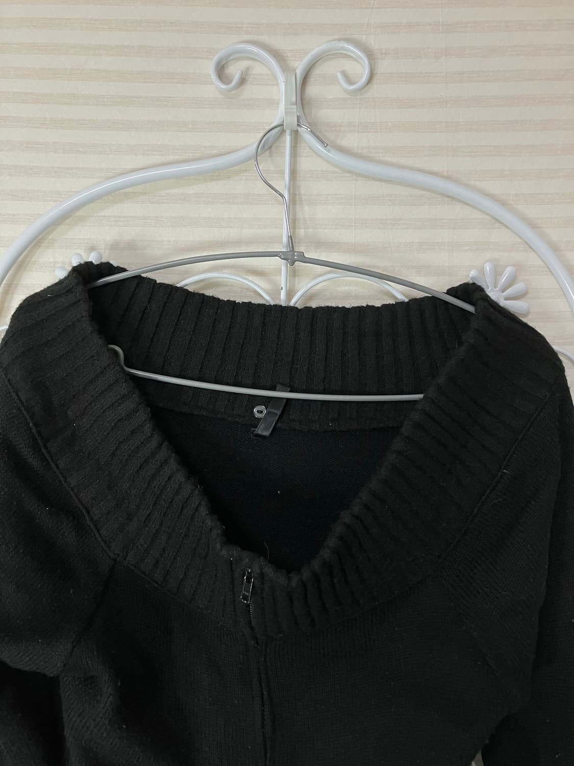 빈티지 블랙 오프숄더 니트 집업 y2k 스트릿 갸루 펑키 일본빈티지664 상품이미지3