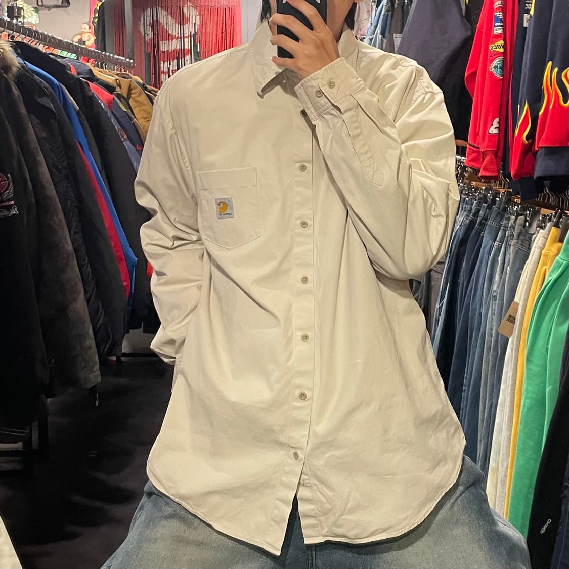 [IM] carhartt 칼하트 아이보리 긴팔셔츠 상품이미지3