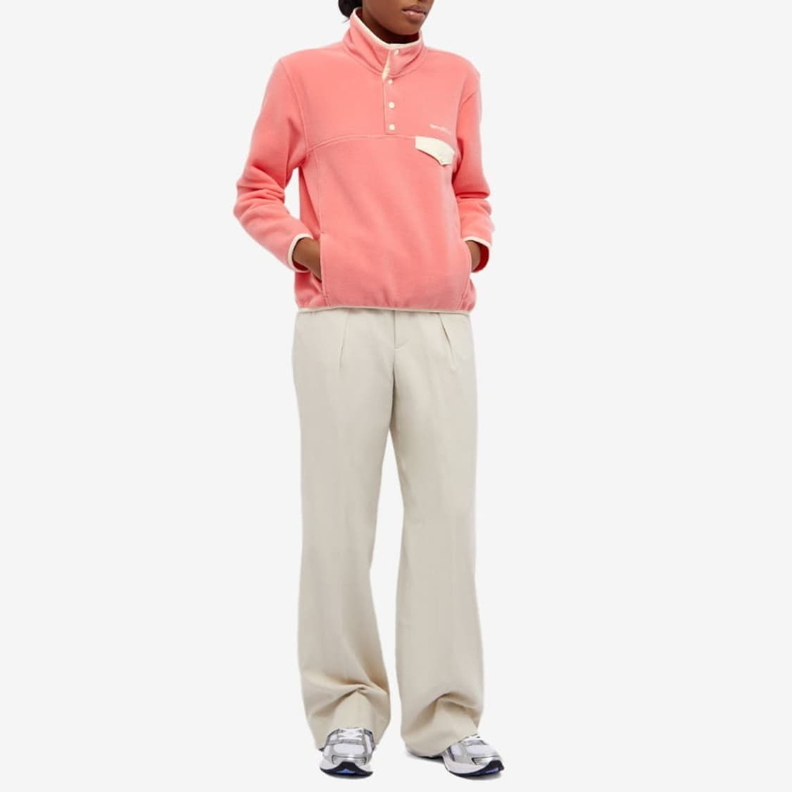 스포티 앤 리치 세리프 로고 버튼 폴라 스웨트셔츠 스트로베리 상품이미지4