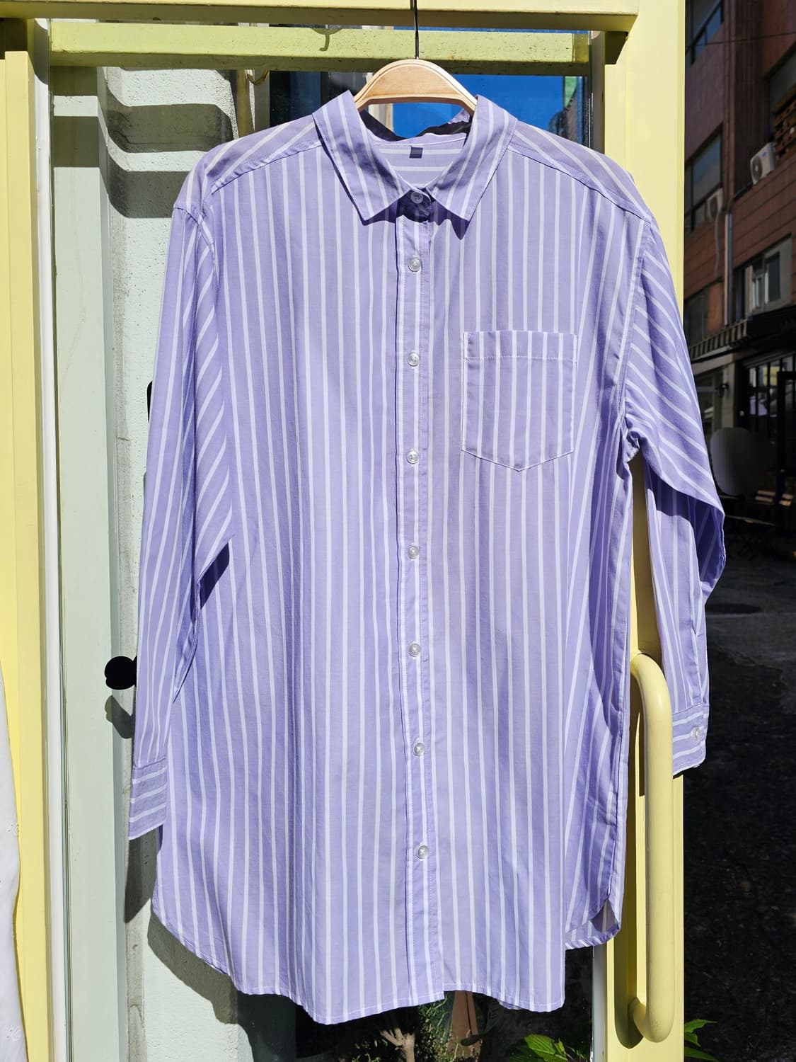 Japan 연보라 스트라이프 셔츠 상품이미지1