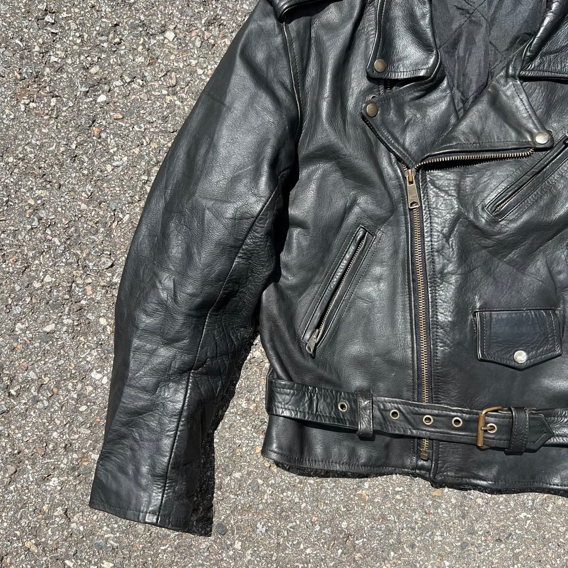 80s~90s Echtes Leder Double Rider Jacket 상품이미지6