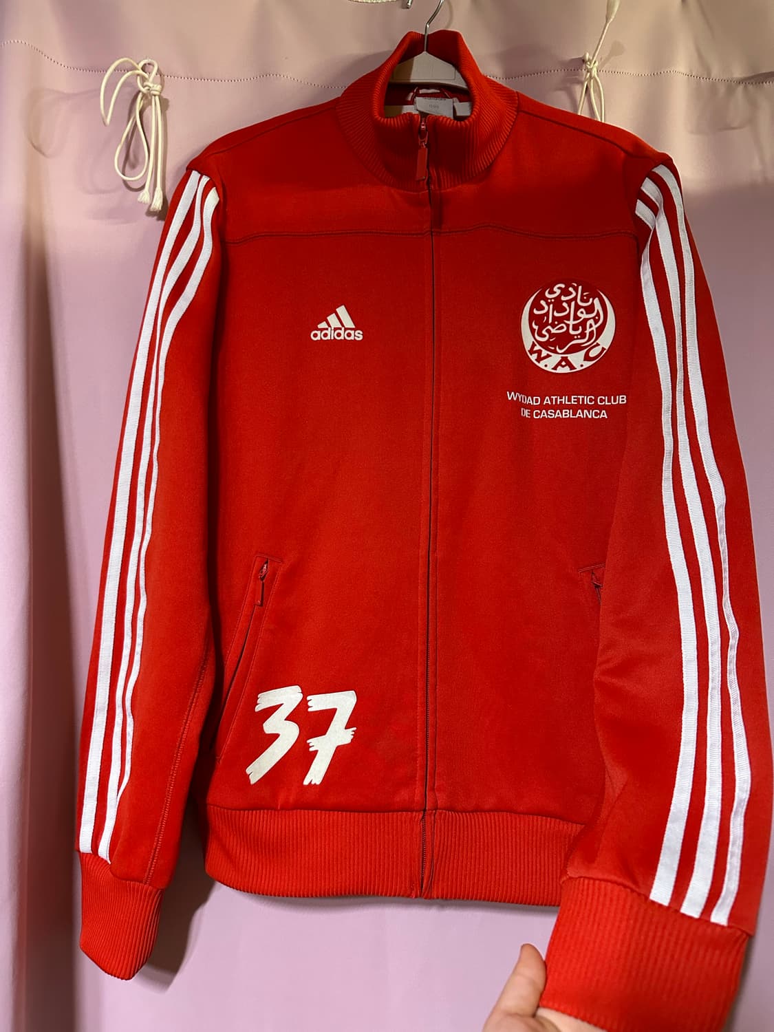 아디다스져지 아디다스 카사블랑카 트랙탑 레드 아디다스 삼선 집업 상품이미지1
