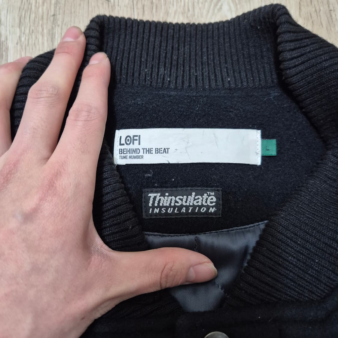 로파이 신슐레이트 레더슬리브 울 가죽 스타디움 자켓 L(100) 상품이미지4