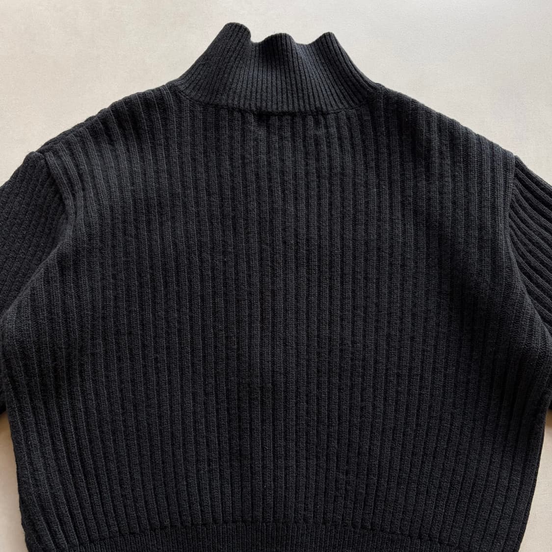 [M]마땡킴 Matin Kim 램스울 하이넥 집업 가디건 블랙 상품이미지7