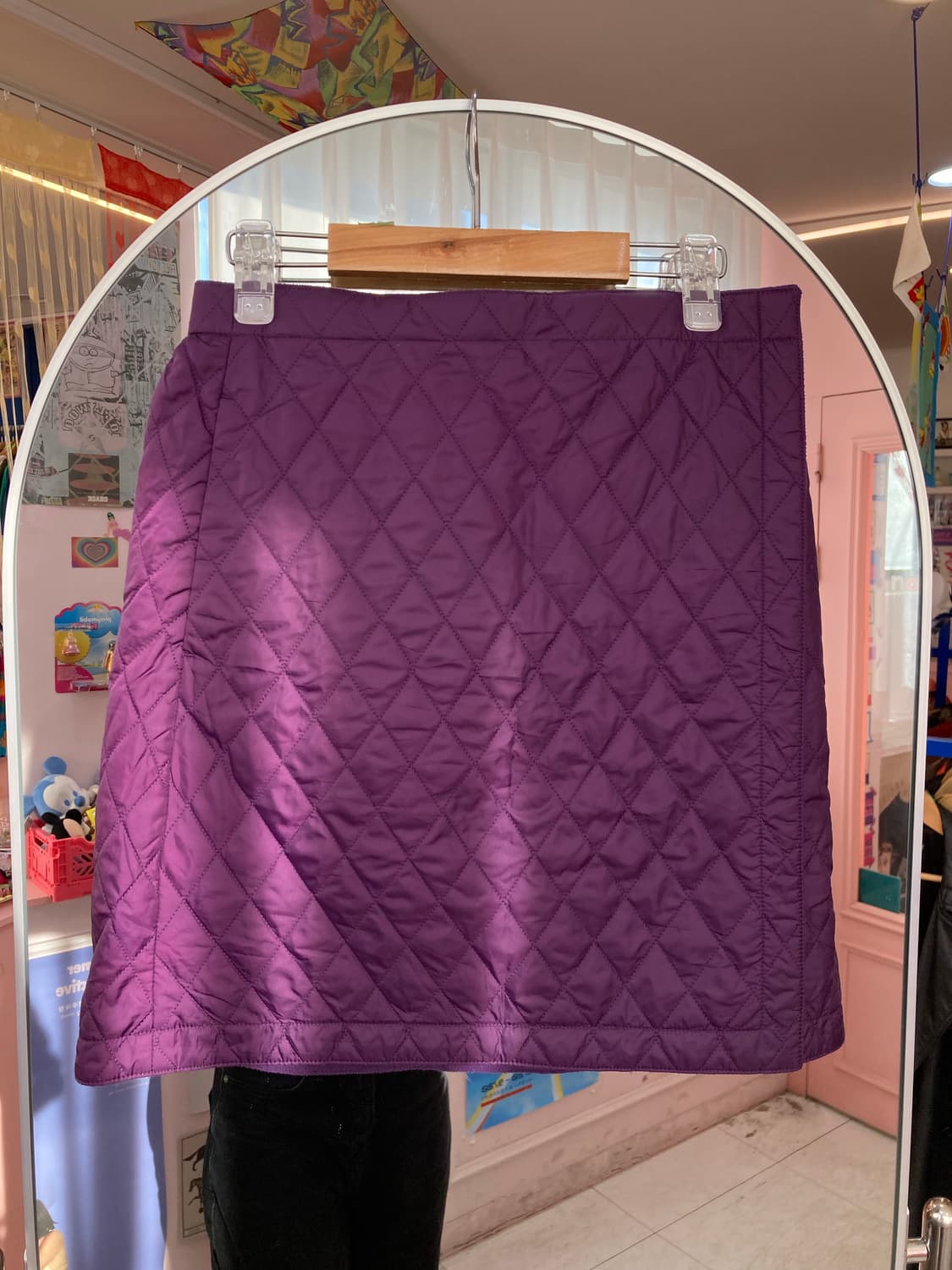 빈티지 퍼플 패딩 랩 스커트 상품이미지5